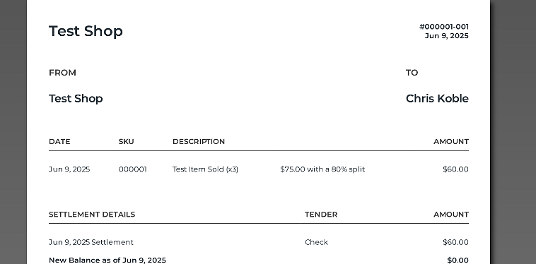 The PDF of settlement Reports is generated