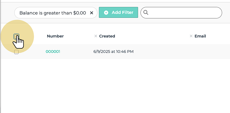 Select all accounts for payout