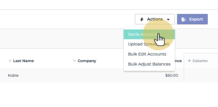 Click "Settle Accounts"